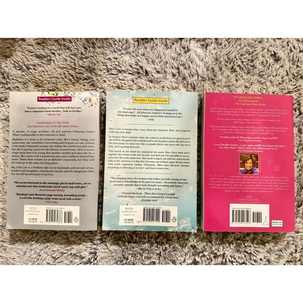 Liane Moriarty Judy Blume 3 Book Lot Big Little Lies Wifey Alice Forgot
